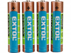 Alkalické batérie EXTOL 4ks 1,5V AAA (LR03) mikrotužkové 42010