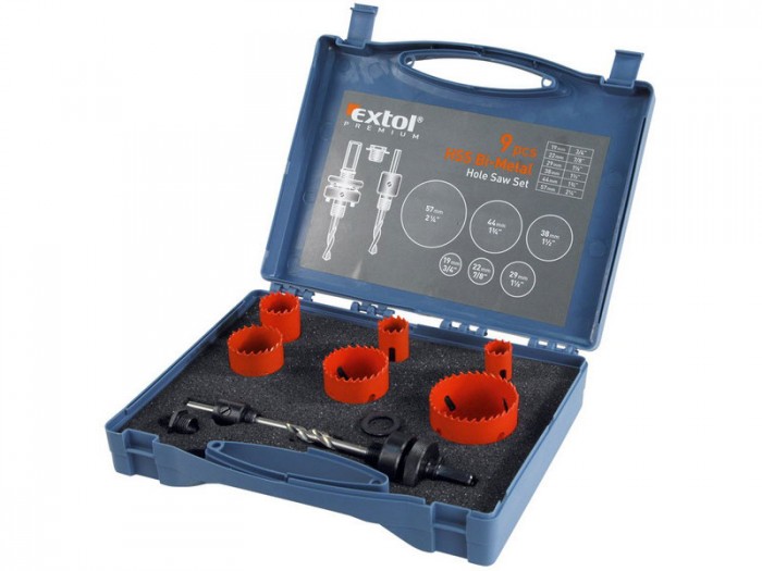 EXTOL 8801602 korunkové vrtáky 19-57mm univerzálna sada 9ks
