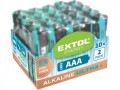 Alkalické batérie EXTOL 20ks 1,5V AAA (LR03) mikrotužkové 42012